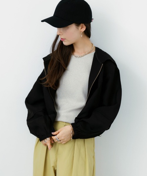 saloon(サルーン)の「SALOON(サルーン)/ シアーフードブルゾン【洗濯機洗い可】(ブルゾン・レディース・ミント/ブラック/ライトベージュ・FREE)」の10枚目の写真