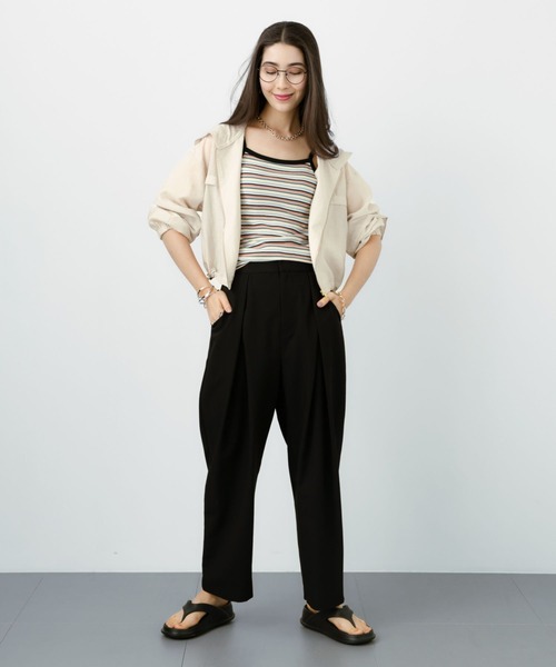 saloon(サルーン)の「SALOON(サルーン)/ シアーフードブルゾン【洗濯機洗い可】(ブルゾン・レディース・ミント/ブラック/ライトベージュ・FREE)」の13枚目の写真