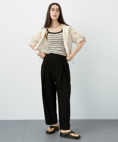 saloon(サルーン)の「SALOON(サルーン)/ シアーフードブルゾン【洗濯機洗い可】(ブルゾン・レディース・ミント/ブラック/ライトベージュ・FREE)」の14枚目の写真