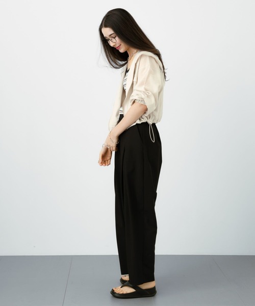 saloon(サルーン)の「SALOON(サルーン)/ シアーフードブルゾン【洗濯機洗い可】(ブルゾン・レディース・ミント/ブラック/ライトベージュ・FREE)」の16枚目の写真