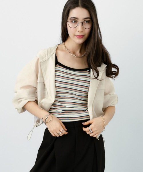 saloon(サルーン)の「SALOON(サルーン)/ シアーフードブルゾン【洗濯機洗い可】(ブルゾン・レディース・ミント/ブラック/ライトベージュ・FREE)」の20枚目の写真