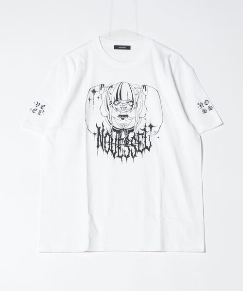 NOVESSEL（ノベセル）の「A'GEM/9 × .kom『NOVESSEL/ノベセル』マスク少女ハーフスリーブカットソー/半袖Tシャツ（Tシャツ/カットソー・レディース・ブラック×パープル/ホワイト×ピンク/ホワイト×ブラック・FREE）」の9枚目の写真