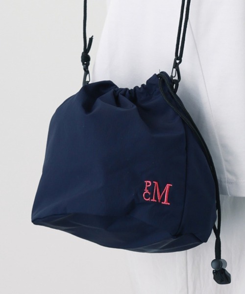 PARROTT CANVAS(パロットキャンバス)の「【PARROTT CANVAS】PCMミニバッグ 巾着 ナイロン(ショルダーバッグ・レディース・ネイビー/ピンク・FREE)」の1枚目の写真