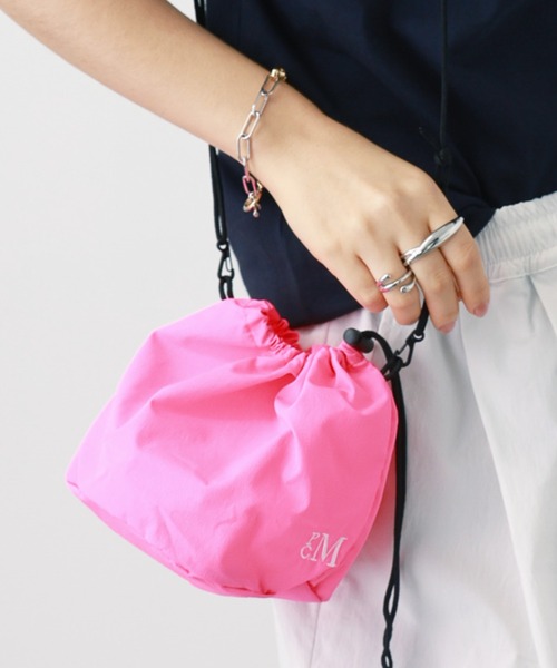 PARROTT CANVAS(パロットキャンバス)の「【PARROTT CANVAS】PCMミニバッグ 巾着 ナイロン(ショルダーバッグ・レディース・ネイビー/ピンク・FREE)」の21枚目の写真