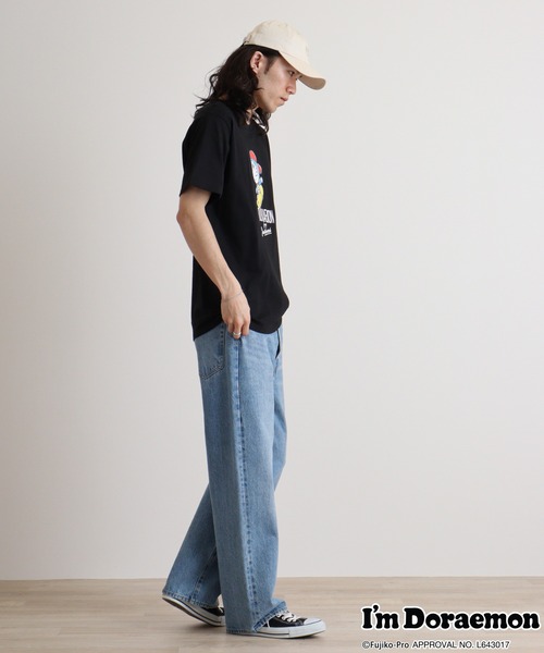 sanrio(サンリオ)の「アイムドラえもん プリント 半袖Tシャツ(Tシャツ/カットソー・メンズ・チャコール/杢グレー/サックスブルー/オフホワイト/ブラック/ホワイト・LL/M/L)」の17枚目の写真