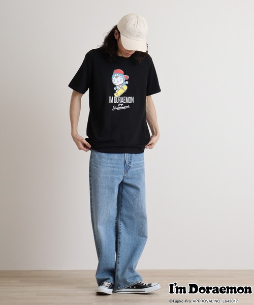 sanrio(サンリオ)の「アイムドラえもん プリント 半袖Tシャツ(Tシャツ/カットソー・メンズ・チャコール/杢グレー/サックスブルー/オフホワイト/ブラック/ホワイト・LL/M/L)」の16枚目の写真