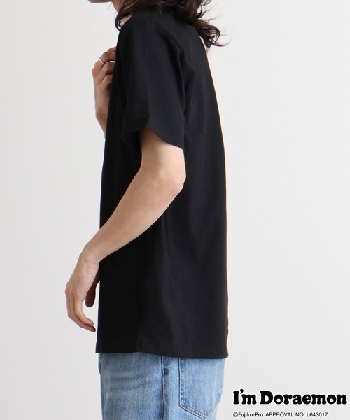 sanrio(サンリオ)の「アイムドラえもん プリント 半袖Tシャツ(Tシャツ/カットソー・メンズ・チャコール/杢グレー/サックスブルー/オフホワイト/ブラック/ホワイト・LL/M/L)」の15枚目の写真