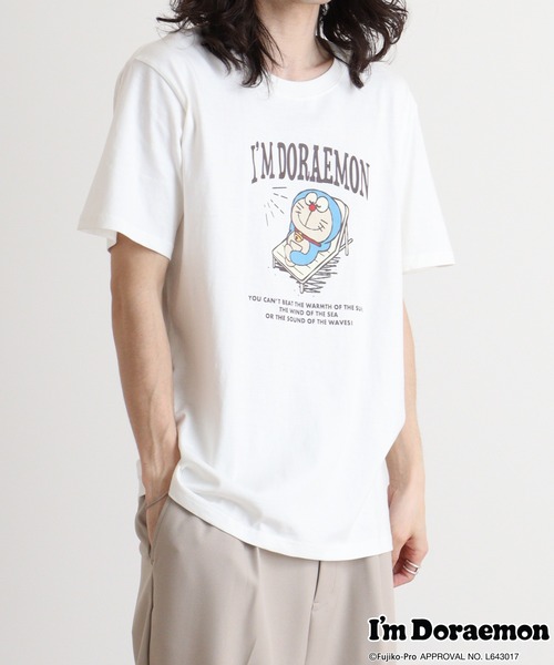 sanrio(サンリオ)の「アイムドラえもん プリント 半袖Tシャツ(Tシャツ/カットソー・メンズ・チャコール/杢グレー/サックスブルー/オフホワイト/ブラック/ホワイト・LL/M/L)」の7枚目の写真