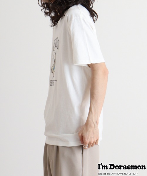 sanrio(サンリオ)の「アイムドラえもん プリント 半袖Tシャツ(Tシャツ/カットソー・メンズ・チャコール/杢グレー/サックスブルー/オフホワイト/ブラック/ホワイト・LL/M/L)」の9枚目の写真