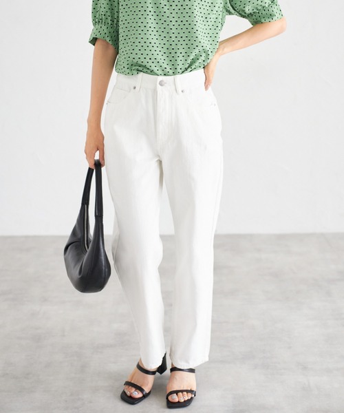 tocco closet(トッコ クローゼット)の「【ZOZO限定】ハイウエストストレートパンツ(デニムパンツ・レディース・オフホワイト/グレー/ネイビー/ブルー・M)」の9枚目の写真