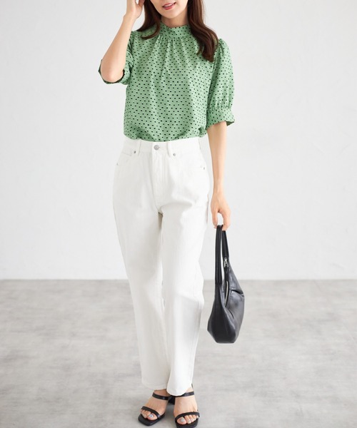 tocco closet(トッコ クローゼット)の「【ZOZO限定】ハイウエストストレートパンツ(デニムパンツ・レディース・オフホワイト/グレー/ネイビー/ブルー・M)」の5枚目の写真