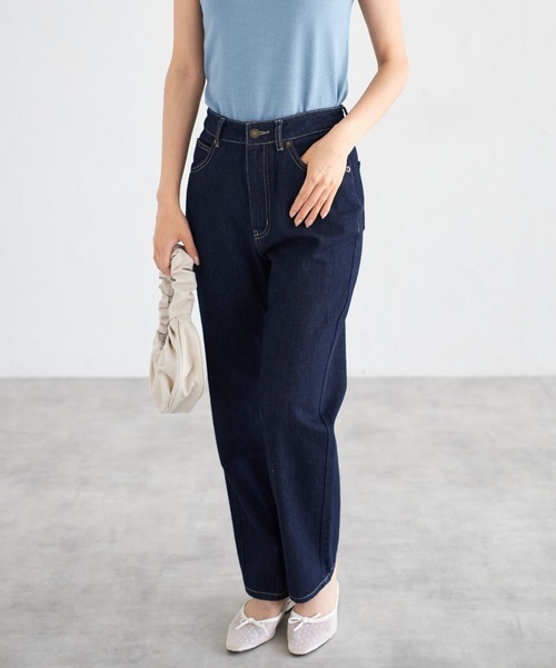 tocco closet(トッコ クローゼット)の「【ZOZO限定】ハイウエストストレートパンツ(デニムパンツ・レディース・オフホワイト/グレー/ネイビー/ブルー・M)」の21枚目の写真