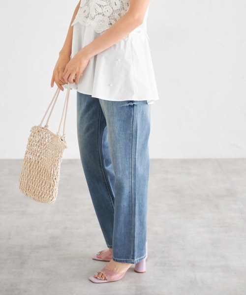 tocco closet(トッコ クローゼット)の「【ZOZO限定】ハイウエストストレートパンツ(デニムパンツ・レディース・オフホワイト/グレー/ネイビー/ブルー・M)」の20枚目の写真