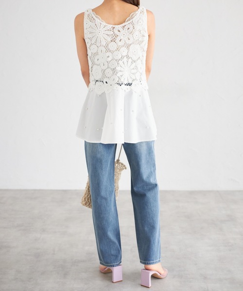 tocco closet(トッコ クローゼット)の「【ZOZO限定】ハイウエストストレートパンツ(デニムパンツ・レディース・オフホワイト/グレー/ネイビー/ブルー・M)」の18枚目の写真