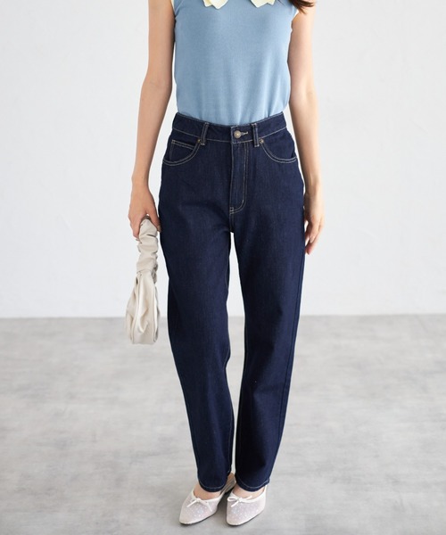 tocco closet(トッコ クローゼット)の「【ZOZO限定】ハイウエストストレートパンツ(デニムパンツ・レディース・オフホワイト/グレー/ネイビー/ブルー・M)」の14枚目の写真