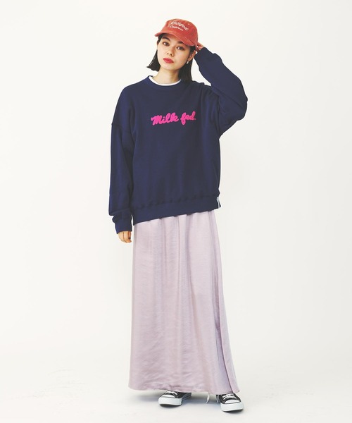 MILKFED.（ミルクフェド）の「FLARE LONG SKIRT（スカート・レディース・ブラック/ライトグレー/ブラウン・ONE SIZE）」の4枚目の写真