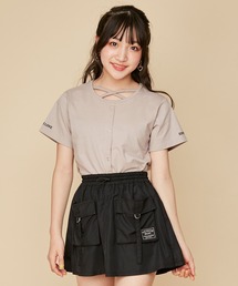 JENNI love（ジェニィラブ）の「【UVカット・抗菌防臭・着る虫よけ】防蚊カーデ風フロントクロスTシャツ（Tシャツ/カットソー・キッズ）」