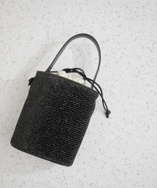ADAM ET ROPE'（アダムエロペ）の「軽量雑材バケツバッグ（ハンドバッグ・レディース・カーキ/ブラック・FREE）」の2枚目の写真
