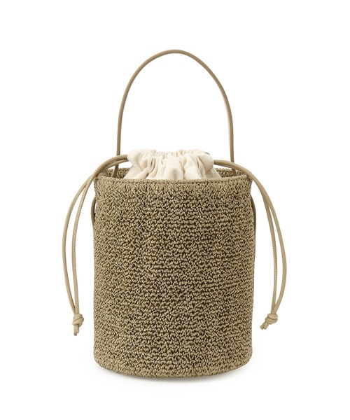 ADAM ET ROPE'（アダムエロペ）の「軽量雑材バケツバッグ（ハンドバッグ・レディース・カーキ/ブラック・FREE）」の5枚目の写真