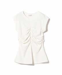 Ray BEAMS | Ray BEAMS / ギャザー フロント ノースリーブ カットソー(Tシャツ/カットソー)