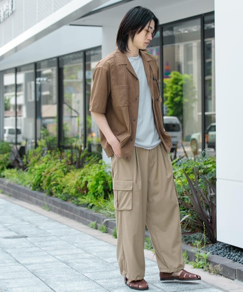 SENSE OF PLACE by URBAN RESEARCH(センスオブプレイスバイアーバンリサーチ)の「『セットアップ対応』 『UR TECH DRYLUXE』リネンライクキューバシャツ(シャツ/ブラウス・メンズ・ブラウン/ブラック/ブルー・MEDIUM/LARGE)」の7枚目の写真