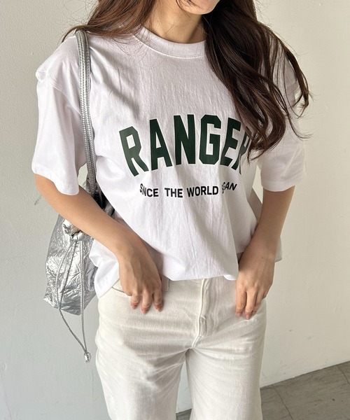 VitaFelice(ヴィータフェリーチェ)の「英字ロゴビッグTシャツ(Tシャツ/カットソー・レディース・ホワイト/ネイビー/グレー・FREE)」の2枚目の写真