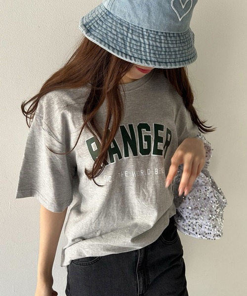 VitaFelice(ヴィータフェリーチェ)の「英字ロゴビッグTシャツ(Tシャツ/カットソー・レディース・ホワイト/ネイビー/グレー・FREE)」の20枚目の写真