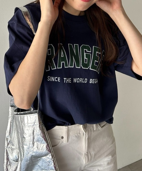 VitaFelice(ヴィータフェリーチェ)の「英字ロゴビッグTシャツ(Tシャツ/カットソー・レディース・ホワイト/ネイビー/グレー・FREE)」の5枚目の写真
