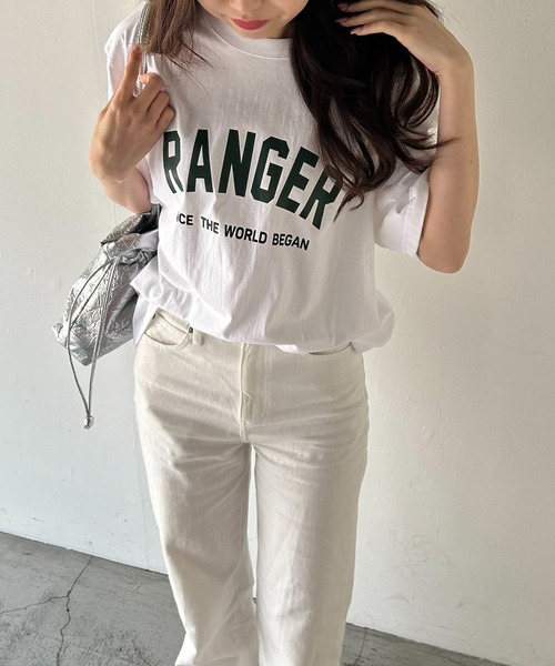 VitaFelice(ヴィータフェリーチェ)の「英字ロゴビッグTシャツ(Tシャツ/カットソー・レディース・ホワイト/ネイビー/グレー・FREE)」の6枚目の写真