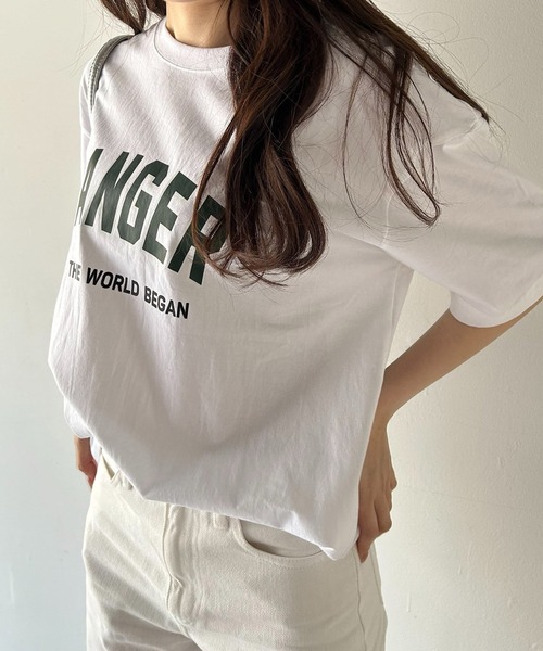 VitaFelice(ヴィータフェリーチェ)の「英字ロゴビッグTシャツ(Tシャツ/カットソー・レディース・ホワイト/ネイビー/グレー・FREE)」の14枚目の写真