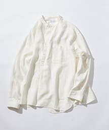 ADAM ET ROPE' | ルーズシルエット バンドカラー スキッパーシャツ / ロングシーズン着用可能 セットアップ対応(シャツ/ブラウス)
