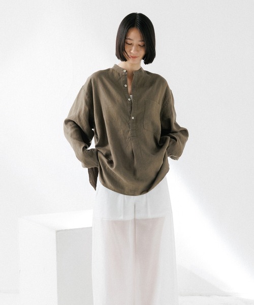 BATONER × アダムエロぺ 別注 ハイカウントリネンスキッパーポロシャツ BATONER × アダムエロぺ 別注 ハイカウントリネンスキッパーポロシャツ