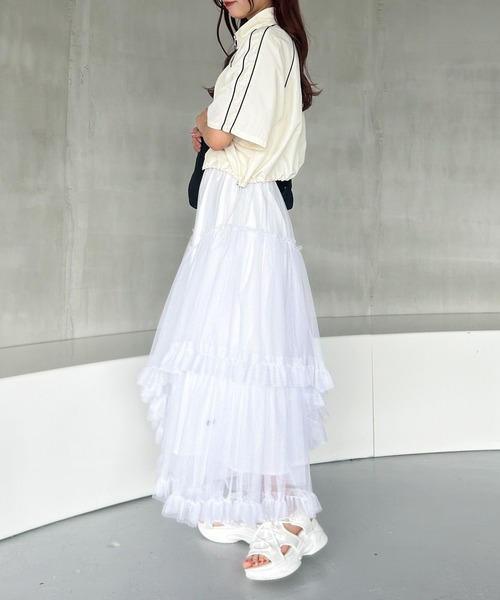 Heather（ヘザー）の「パイピングレースブルゾン（半袖）　129906（ブルゾン・レディース・アイボリー/ブラック・FREE）」の7枚目の写真