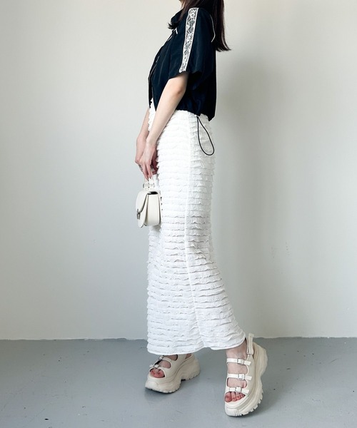 Heather（ヘザー）の「パイピングレースブルゾン（半袖）　129906（ブルゾン・レディース・アイボリー/ブラック・FREE）」の12枚目の写真