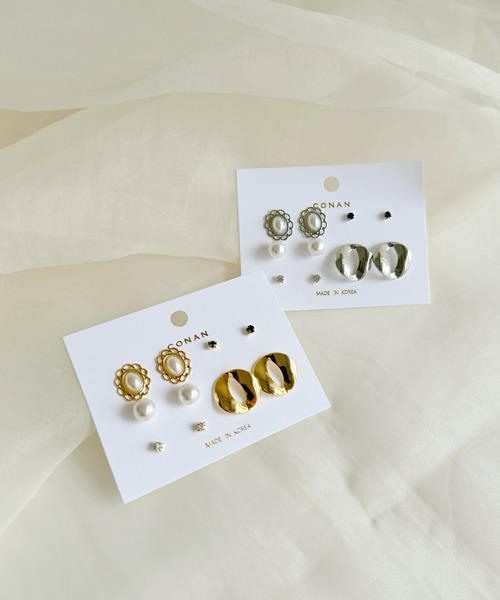 sowang(ソワン)の「【5set】レトロパールピアスセット-retoro pearl pierce set-(ピアス(両耳用)・レディース・シルバー/ゴールド・FREE)」の10枚目の写真