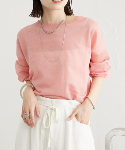 mystic（ミスティック）の「newシアーニットプルオーバー（ニット/セーター・レディース・レッド/ブルー/グリーン/アイボリー・FREE）」の4枚目の写真