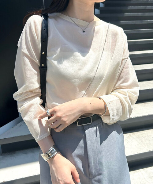 mystic（ミスティック）の「newシアーニットプルオーバー（ニット/セーター・レディース・レッド/ブルー/グリーン/アイボリー・FREE）」の2枚目の写真