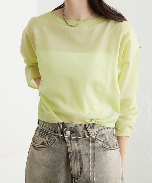 mystic（ミスティック）の「newシアーニットプルオーバー（ニット/セーター・レディース・レッド/ブルー/グリーン/アイボリー・FREE）」の17枚目の写真