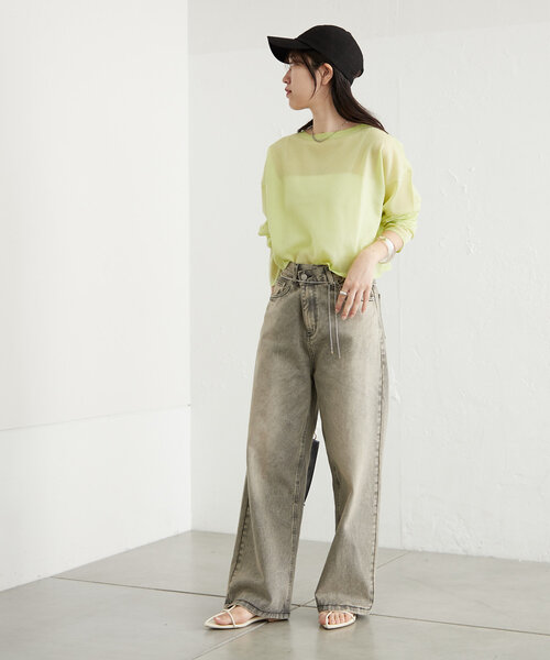 mystic（ミスティック）の「newシアーニットプルオーバー（ニット/セーター・レディース・レッド/ブルー/グリーン/アイボリー・FREE）」の13枚目の写真