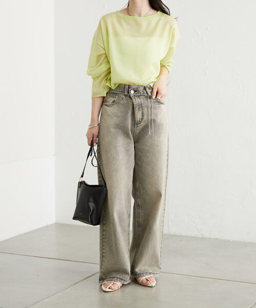 mystic（ミスティック）の「newシアーニットプルオーバー（ニット/セーター・レディース・レッド/ブルー/グリーン/アイボリー・FREE）」の11枚目の写真