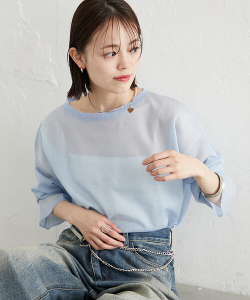 mystic（ミスティック）の「newシアーニットプルオーバー（ニット/セーター・レディース・レッド/ブルー/グリーン/アイボリー・FREE）」の10枚目の写真