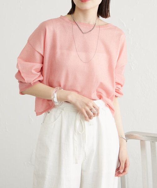 mystic（ミスティック）の「newシアーニットプルオーバー（ニット/セーター・レディース・レッド/ブルー/グリーン/アイボリー・FREE）」の5枚目の写真