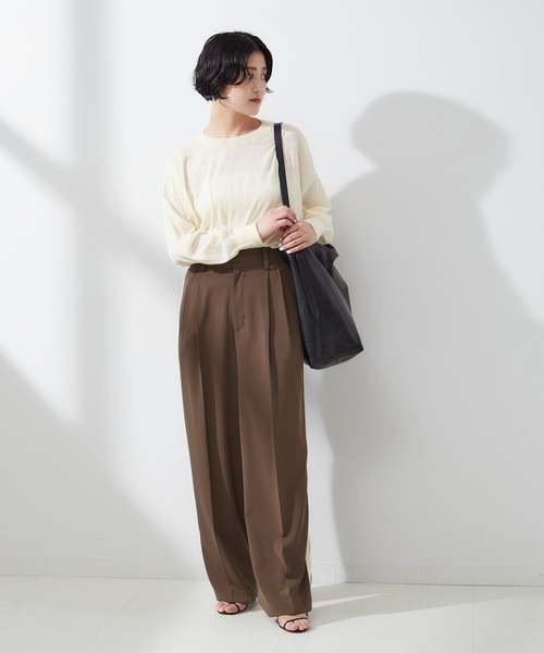 journal standard L'essage(ジャーナルスタンダードレサージュ)の「PE/ツイルラインパンツ(スラックス・レディース・グレー/ブラウン・36/38)」の10枚目の写真