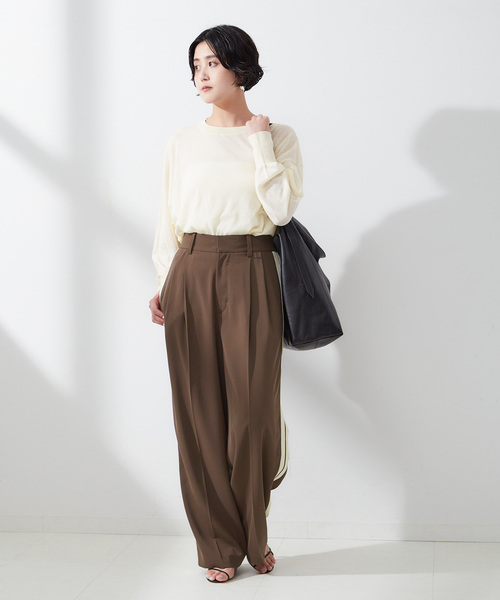 journal standard L'essage(ジャーナルスタンダードレサージュ)の「PE/ツイルラインパンツ(スラックス・レディース・グレー/ブラウン・36/38)」の11枚目の写真