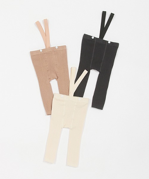 petit main（プティマイン）の「Vストラップレギンス（レギンス/スパッツ・キッズ・チャコール/ベージュ/アイボリー・80ｃｍ/70cm）」の4枚目の写真