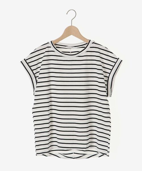 le.coeur blanc（ルクールブラン）の「ロールアップスリーブTシャツ（Tシャツ/カットソー・レディース・サックスブルー/オフホワイト/ピンク/ホワイト系その他/ダークグレー・38）」の6枚目の写真