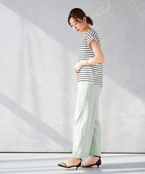 le.coeur blanc（ルクールブラン）の「ロールアップスリーブTシャツ（Tシャツ/カットソー・レディース・サックスブルー/オフホワイト/ピンク/ホワイト系その他/ダークグレー・38）」の12枚目の写真