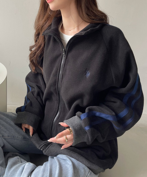 【US POLO ASSN track jacket　ベロア　ブルー　古着】 U.S. POLO ASSN. ブルゾン アウター Ada. / ASSN.ユーエスポロ