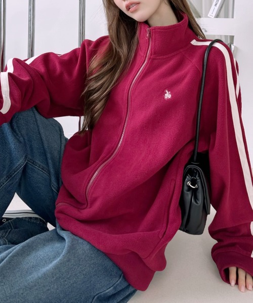 U.S. POLO ASSN.(ユーエスポロアッスン)の「Ada. / U.S. POLO ASSN.ユーエスポロアッスン ラインデザインフリーストラックジャケット(ブルゾン・レディース・ブラック/ベージュ/ネイビー/グレー/カーキ/アイボリー/レッド・M/L/S)」の16枚目の写真