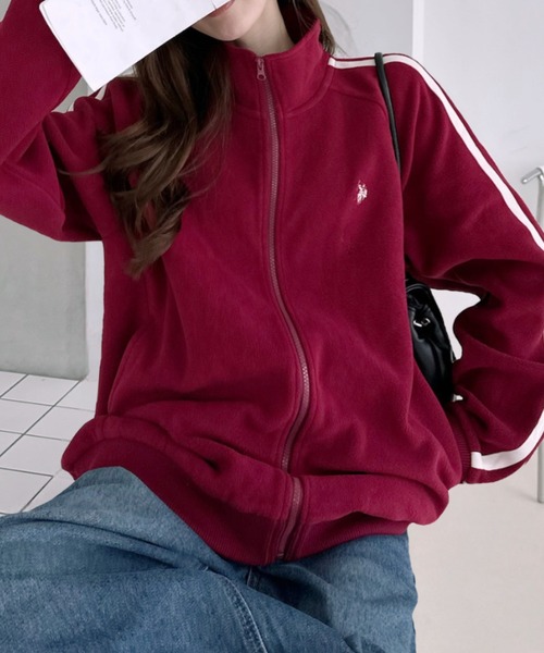 U.S. POLO ASSN.(ユーエスポロアッスン)の「Ada. / U.S. POLO ASSN.ユーエスポロアッスン ラインデザインフリーストラックジャケット(ブルゾン・レディース・ブラック/ベージュ/ネイビー/グレー/カーキ/アイボリー/レッド・M/L/S)」の15枚目の写真
